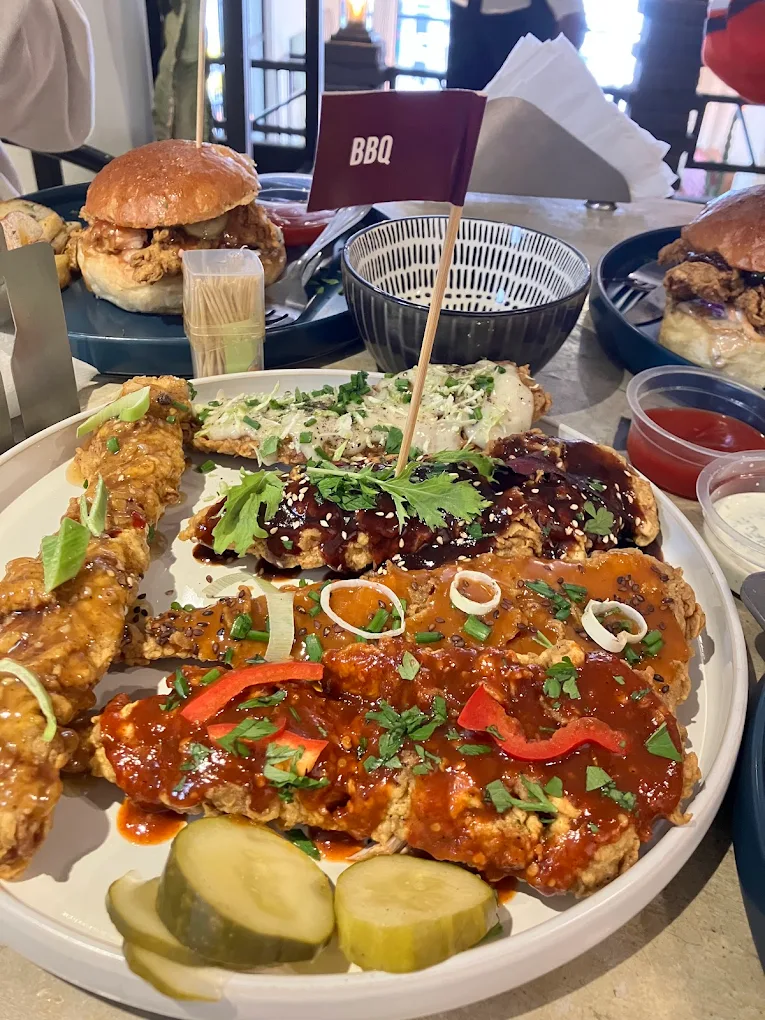 BBQ chicken tenders with pickles